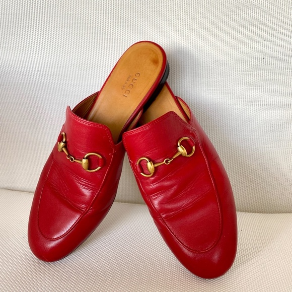 GUCCI Princetown Leather Red Slipper - Picture 4 of 11